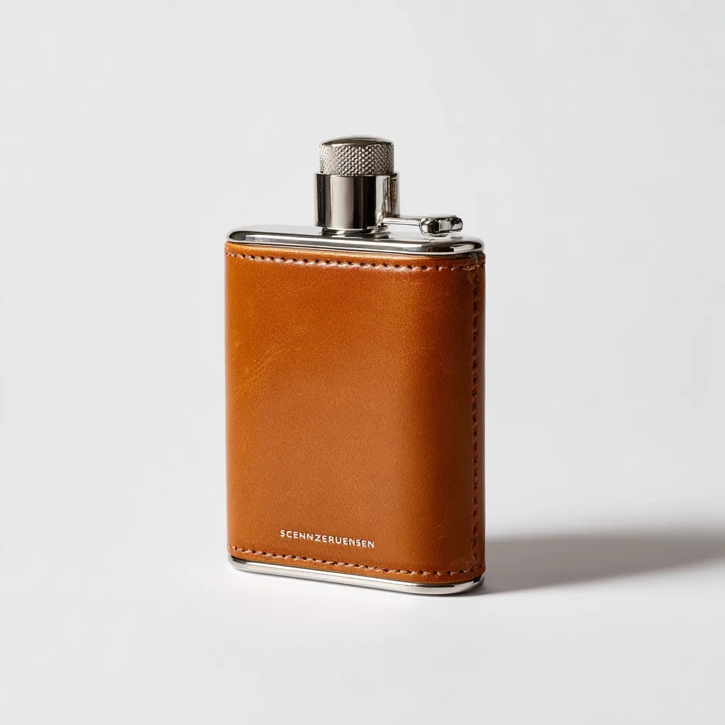 Leather Hip Flask 6oz